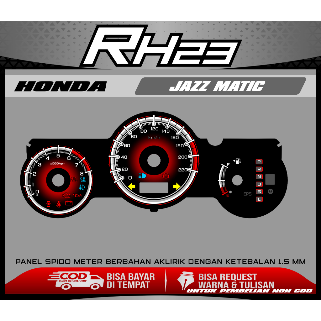 PAPAN SPEEDOMETER CUSTOM HONDA JAZZ GD3 MATIC