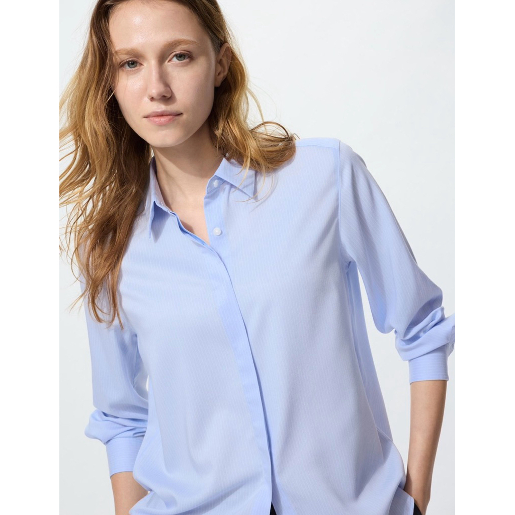 Uniqlo Rayon blouse stripe