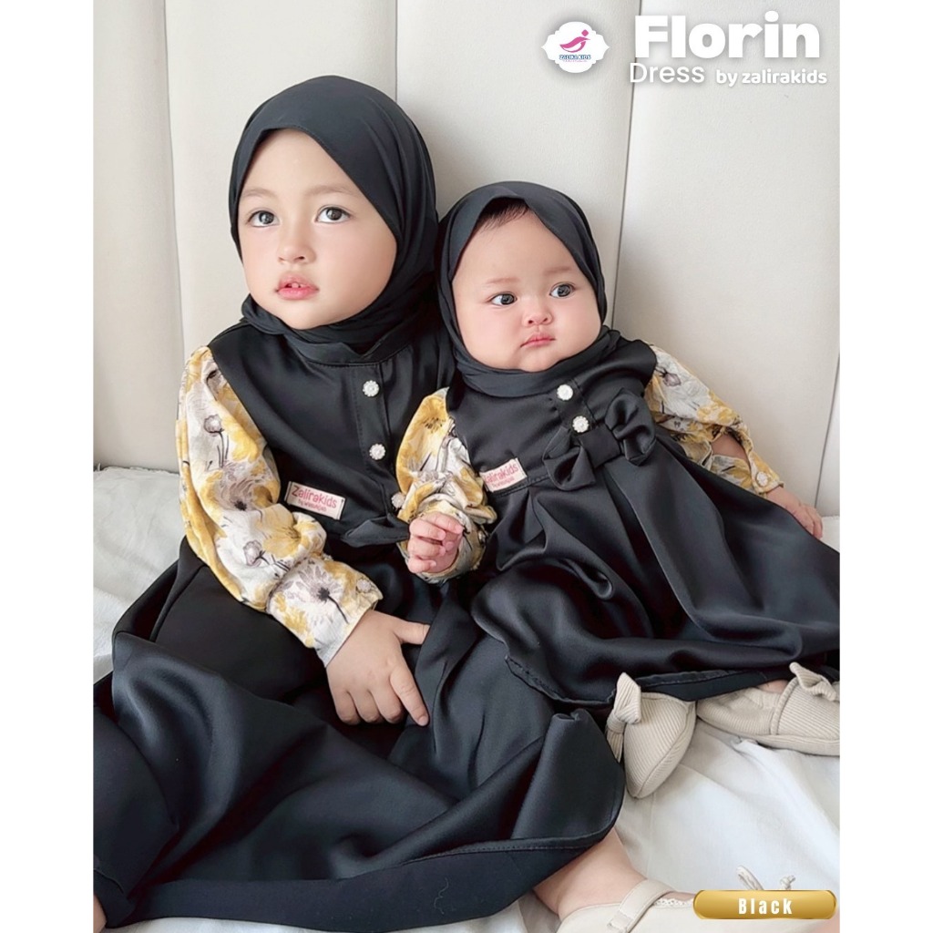 Zalira Kids - Gamis anak perempuan cantik stylish 0 bulan - 6 tahun Florin Dress anak perempuan / Fl