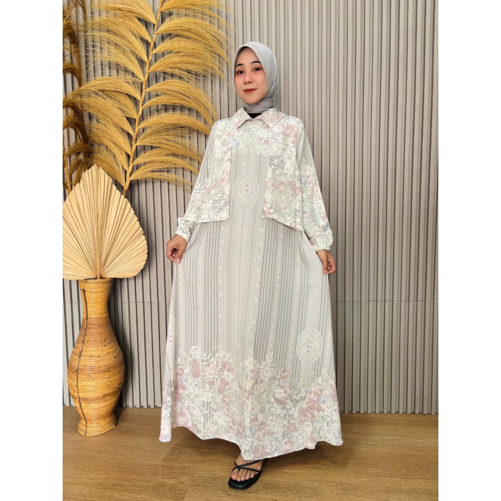 Gamis MCL 2 Fashion Wanita / Maxi Dress Rompi Motif Terbaru Kekinian 2026
