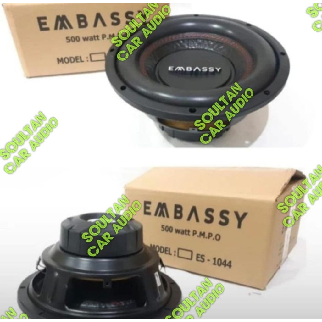 Subwoofer mobil 10 inch embassy es-1044 double coil magnet besar