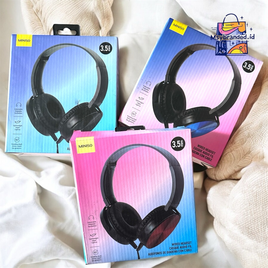 MINISO HEADPHONE CD PATTERN KH140 WIRELESS HEADSET