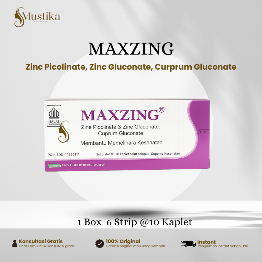 Zinc Maxzing Komplit 10kaplet-30kaplet-60kaplet | Multivitamin Zinc untuk Memelihara Kesehatan Tubuh