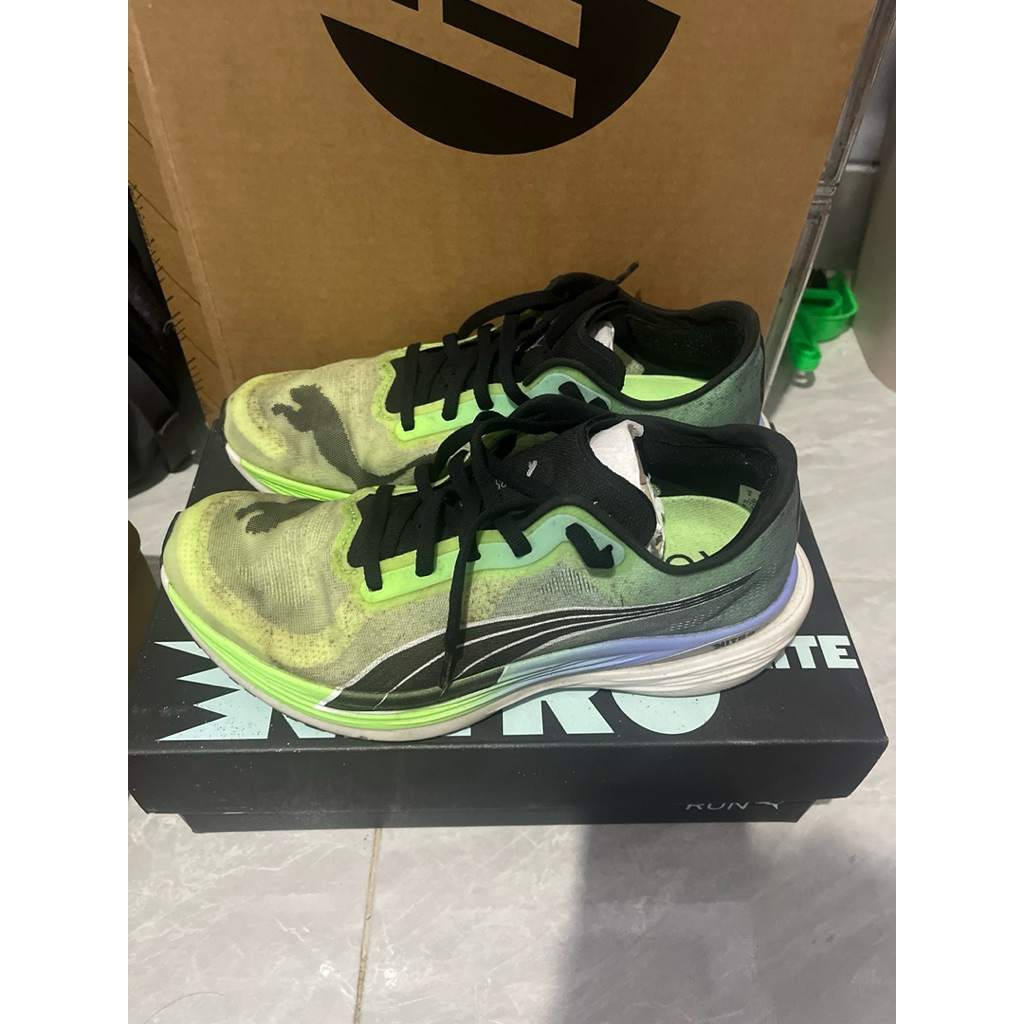 sepatu lari running carbon plate puma deviate nitro elite 2 second used (bekas)
