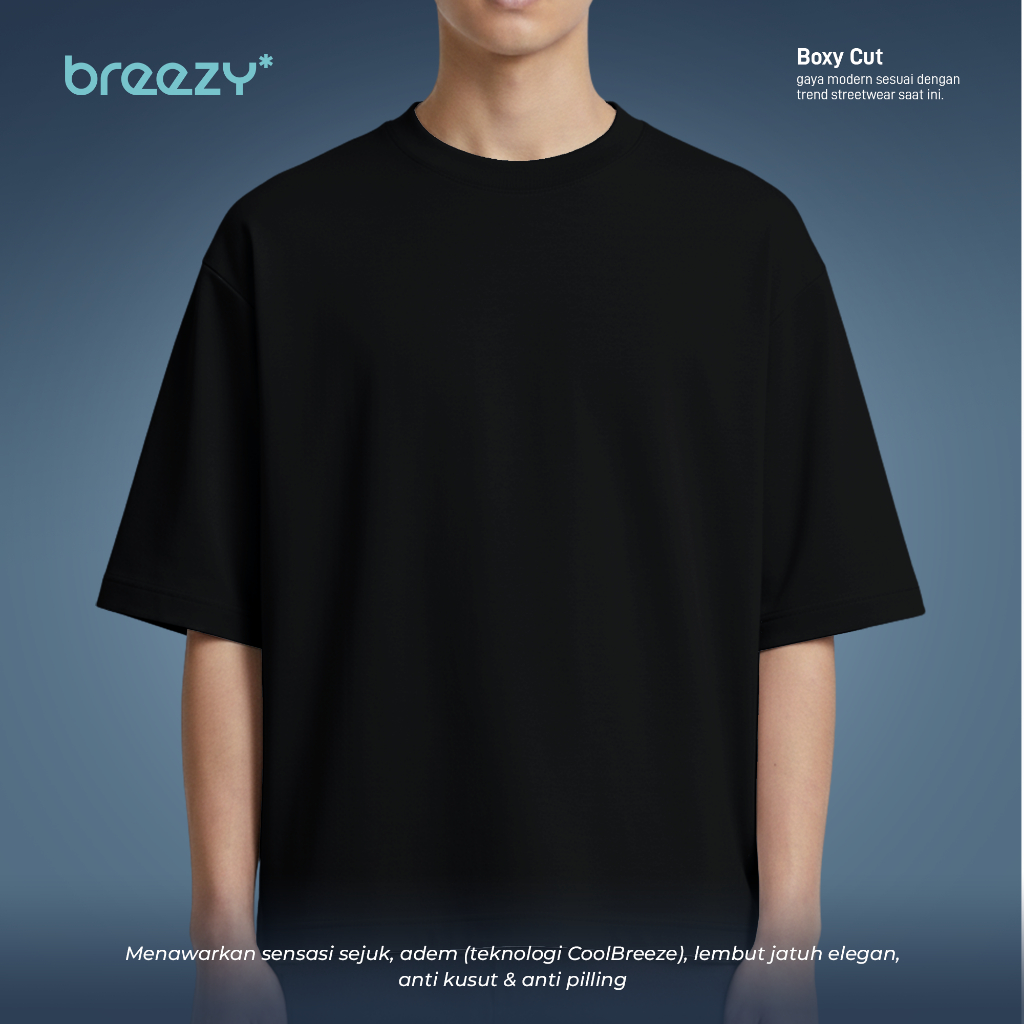 BREEZY Kaos T-Shirt Boxy Cut Danbowl 210 RWDMAN | Black Color