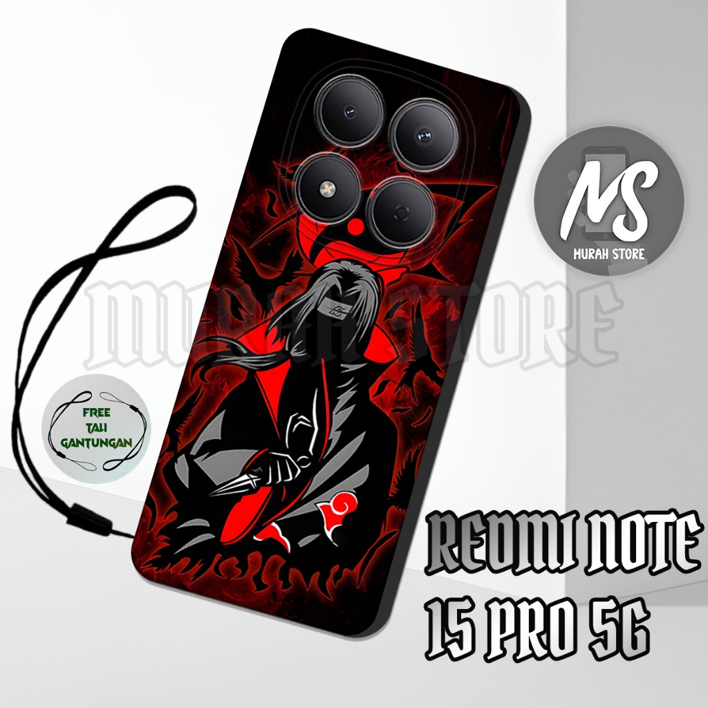 MS10/ Softcase Karet REDMI NOTE 15 PRO 5G + TALI GANTUNGAN HP / Motif Naruto/ Case REDMI NOTE 15 PRO
