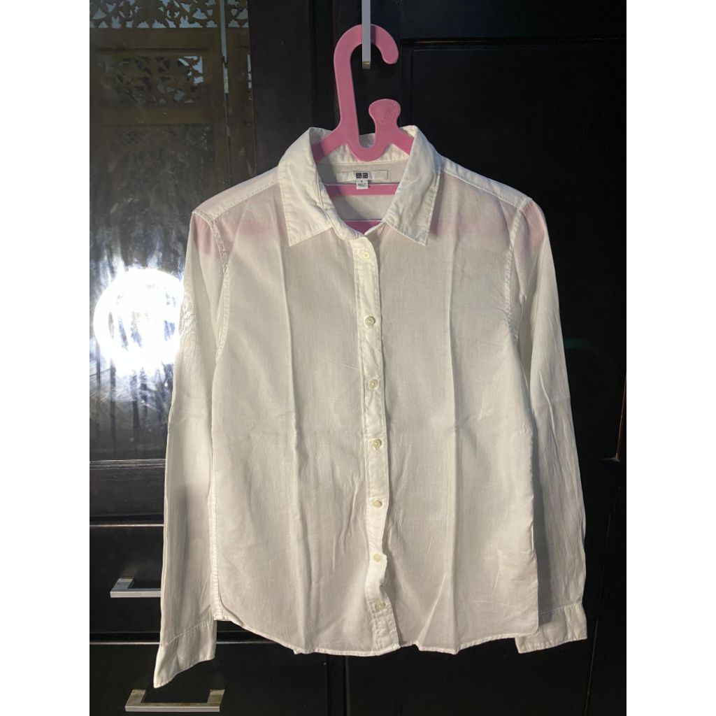 PL Atasan Kemeja Wanita Uniqlo Lengan Panjang