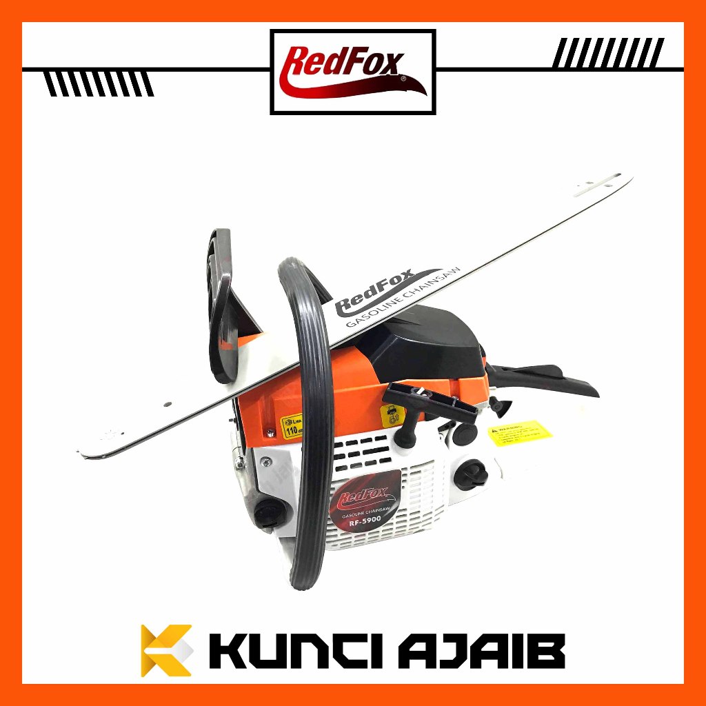 REDFOX RF5900 Mesin ChainSaw 22" 2 Tak Gergaji Potong Pohon Kayu