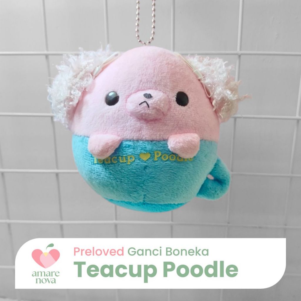 [P] Gantungan Kunci Ganci Boneka Teacup Poodle Cute Plush Keychain
