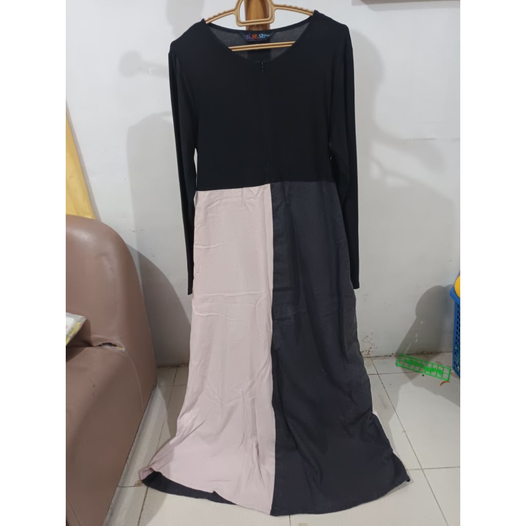 gamis dan khimar Si.Se.Sa.blue preloved