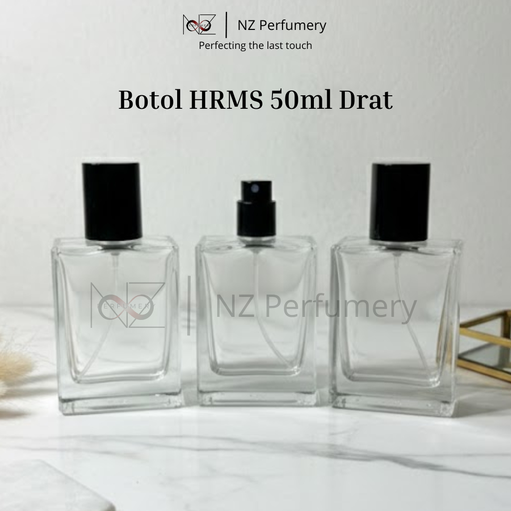 1 Lusin Botol Parfum HRMS 50ml Drat/Putar  - Botol Parfum Kosong HRMS 50ml Drat/Putar