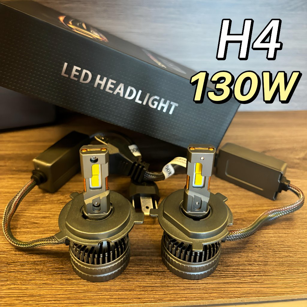 LED H4 Lampu LED Mobil Putih 6000K 130W Lampu Kabut Super Terang  Kecerahan Ultra Tinggi