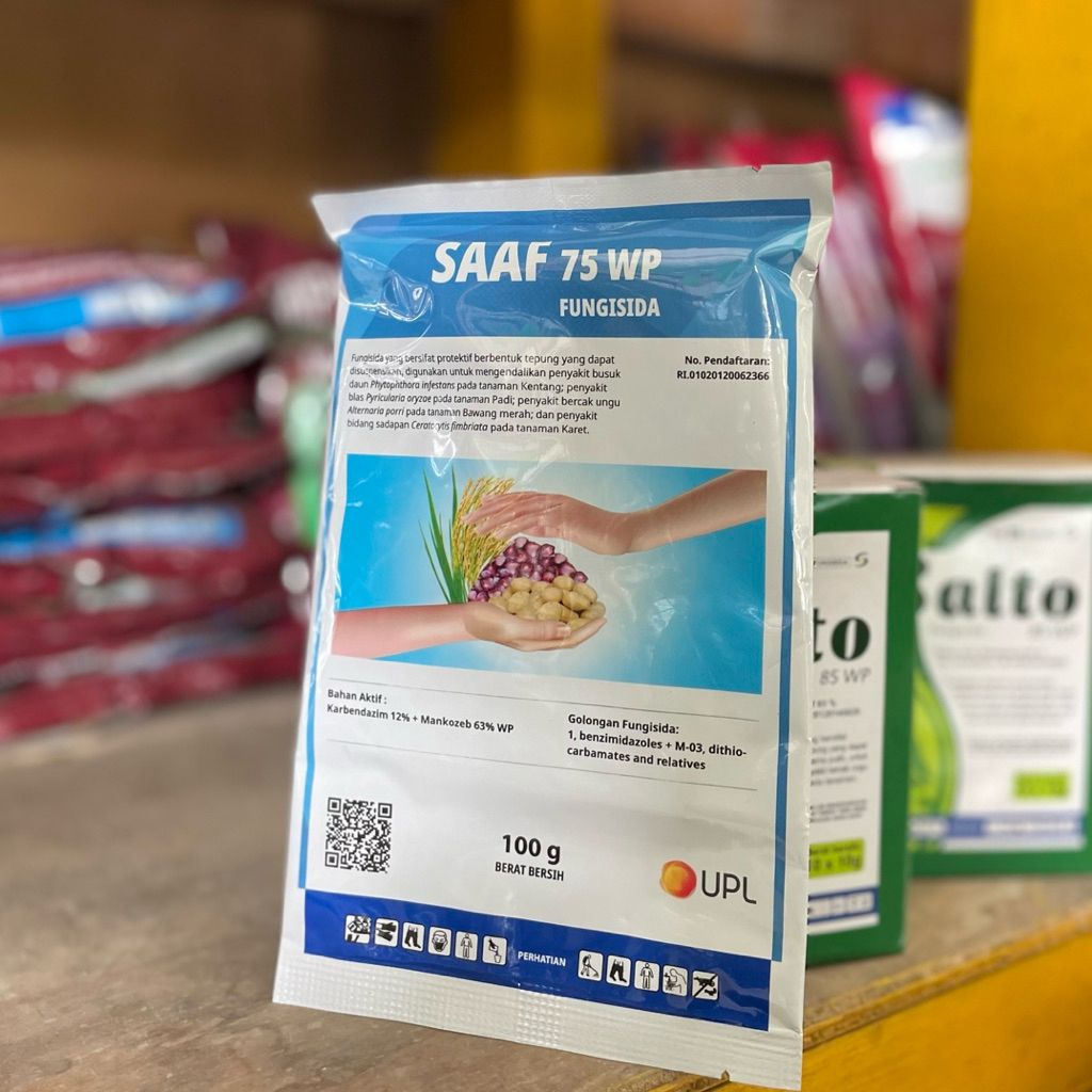 SAAF 75 WP 1KG Original | Fungisida Carbendazim + Mancozeb | Obat Busuk Daun Bercak Daun Patah Leher