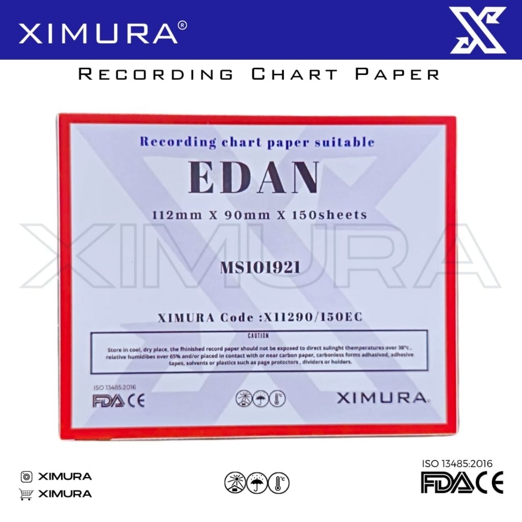 XIMURA kertas CTG ECG EDAN CADANCE MS101921 (MFM-2) 112MM X 90MM X 150SH