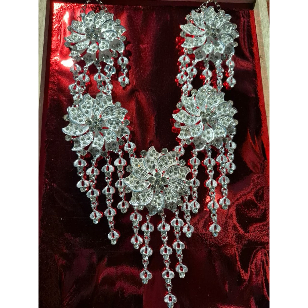 kalung pengantin bros silver susun 5