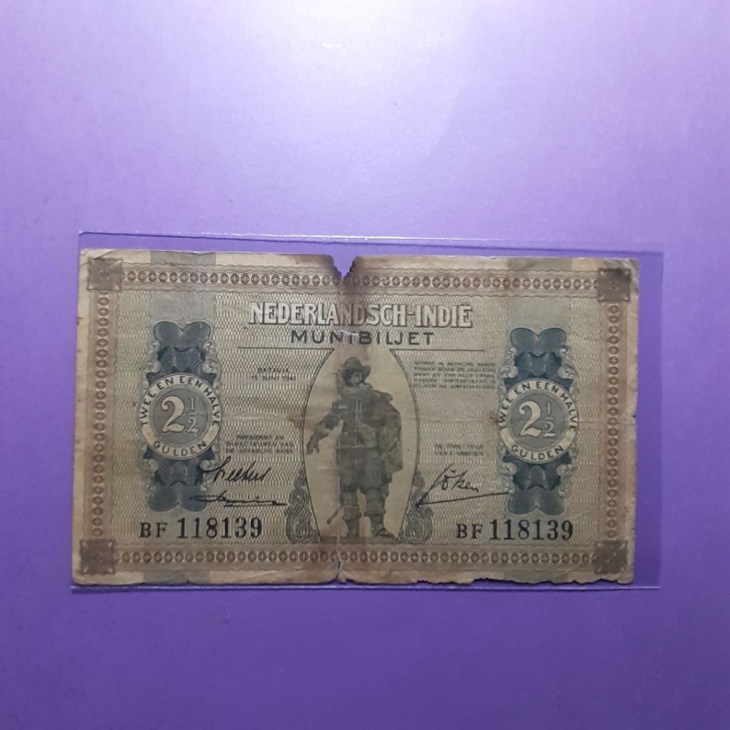 uang kuno 2.5 gulden muntbiljet
