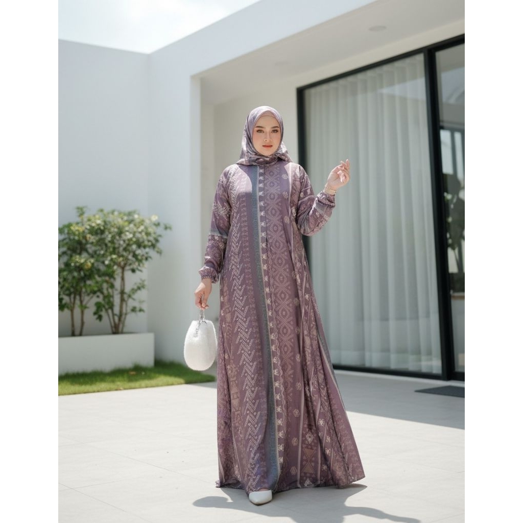 Gamis set hijab |gamis silk set hijab