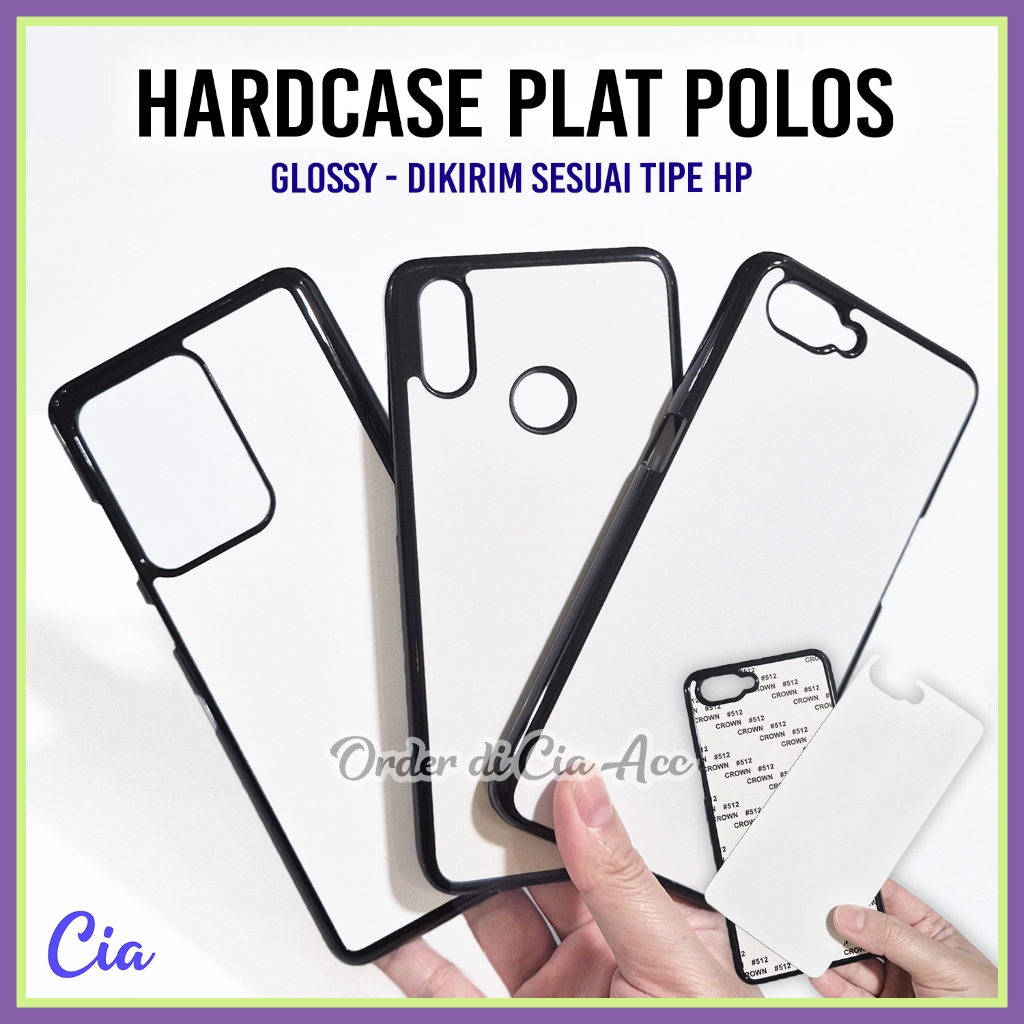 Hardcase Plat Besi for Huawei Nova 2i Honor 10c 3c Mate 20 8 P8 Lite P20 Pro Plus Polos Hitam Putih 
