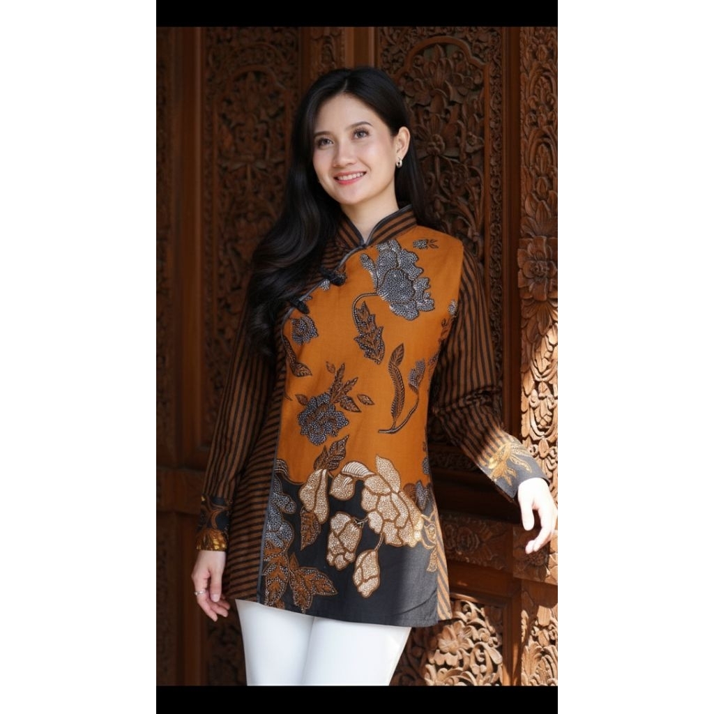 Batik Solo Trendy - Blouse Poppy //Blouse Batik //Atasan wanita //Baju Kantoran