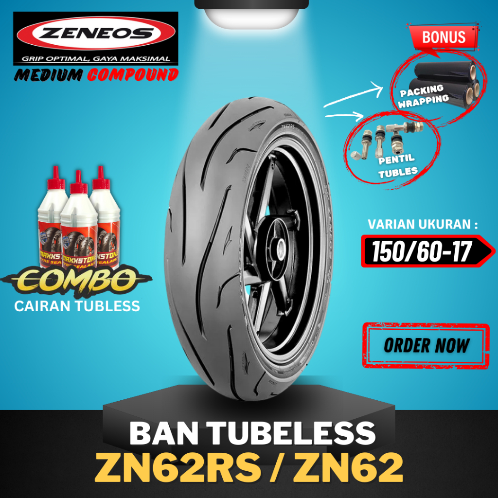 .[READY COD] BAN ZENEOS ZN62RS / ZN62 RING 17 150/60-17 / BAN TUBELESS ZENEOS RING 17 /  BAN MOTOR B