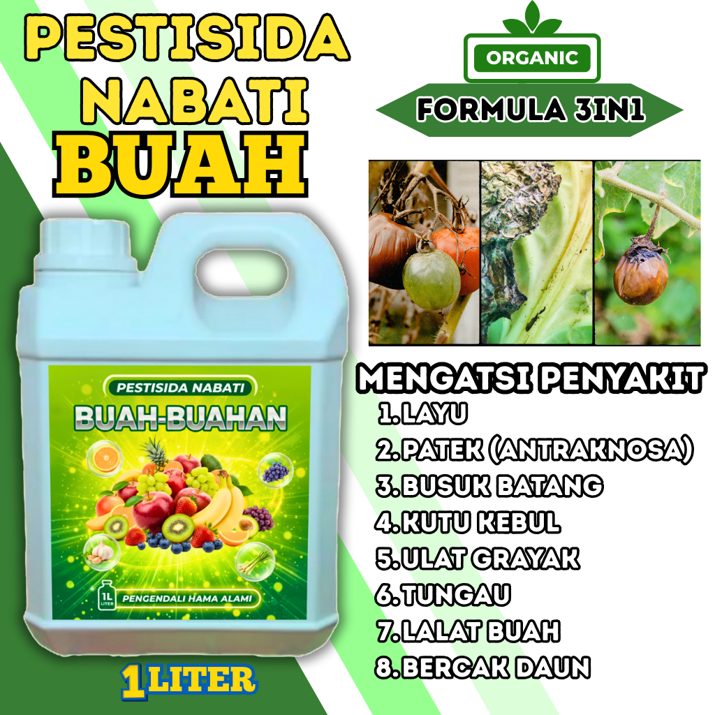 Pestisida Nabati Buah Pembasmi Hama Lalat Buah & Ulat Aman & Alami Kendalikan Hama Tanpa Residu Buah