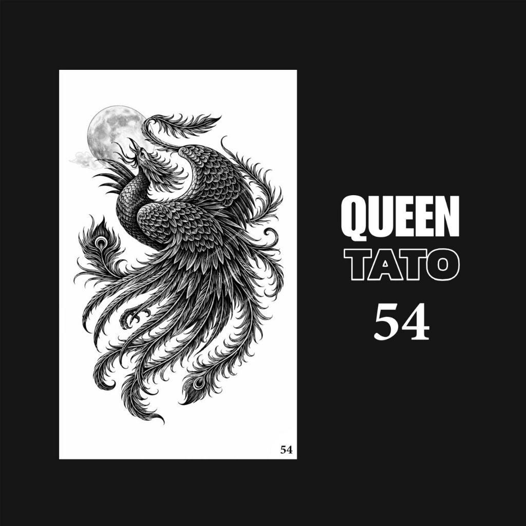 QueenTato - Stiker tato temporer semi permanen Motif Gambar 54 Phoenix