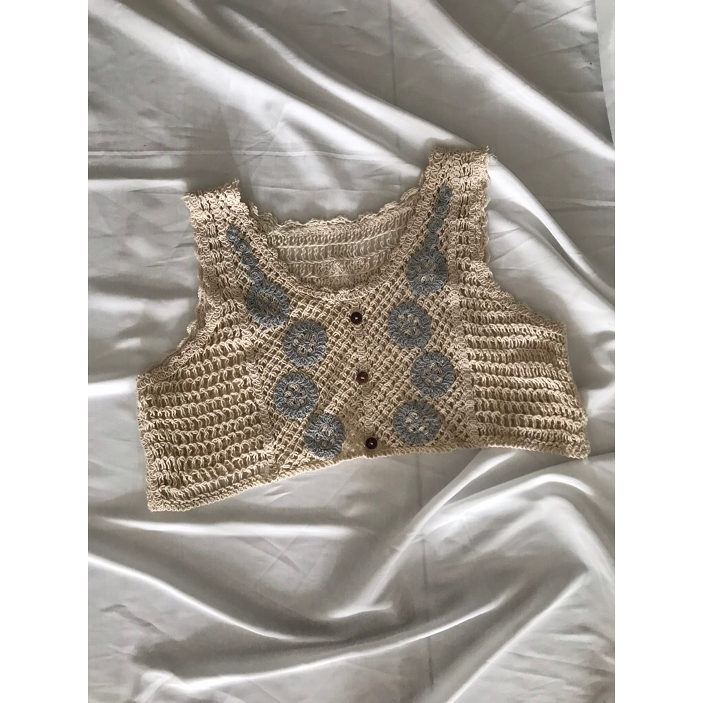 VEST IMPORT KOREA - ROMPI RAJUT ANYAM IMPORT