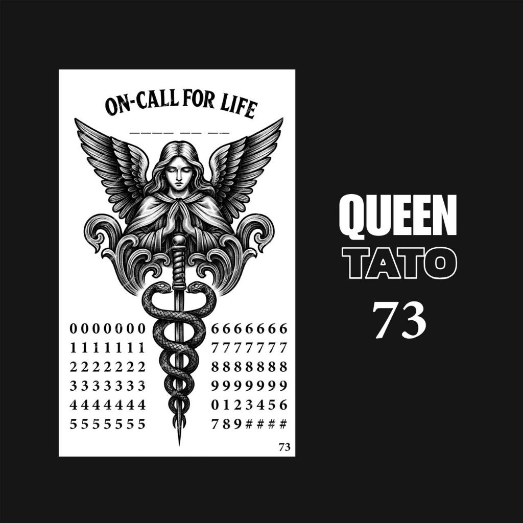 QueenTato - Stiker tato temporer semi permanen Motif Gambar 73