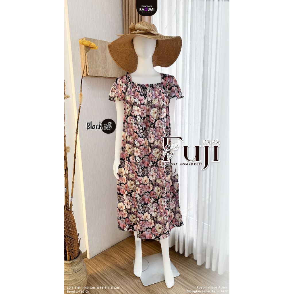 Celine Fuji Short Homeydress Daster Rayon Viscouse Premium kekinian daily dress wanita original prod