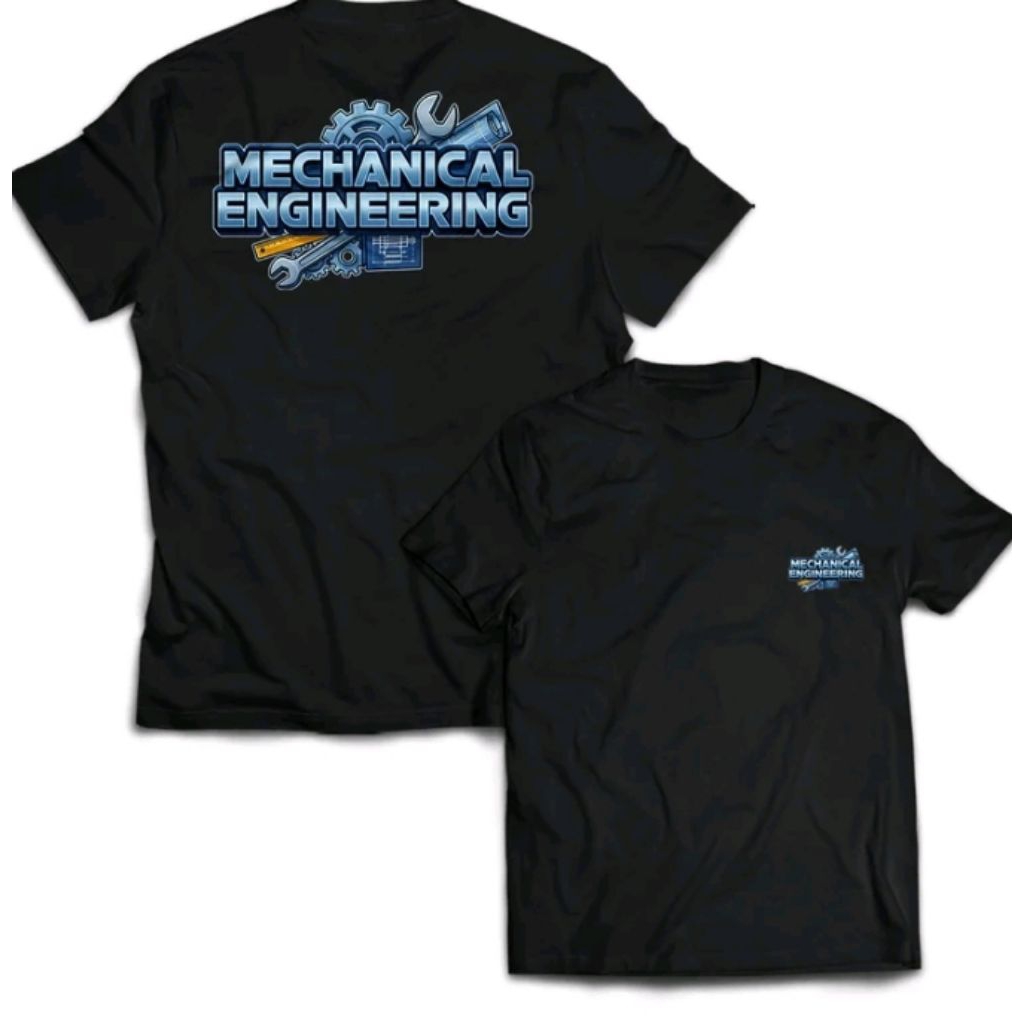 Kaos Mechanical Engineering Motif Biru T-shirt Unisex Bahan Adem