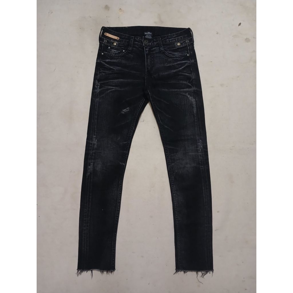 celana jeans washed pria skinny black washed bekas pakai