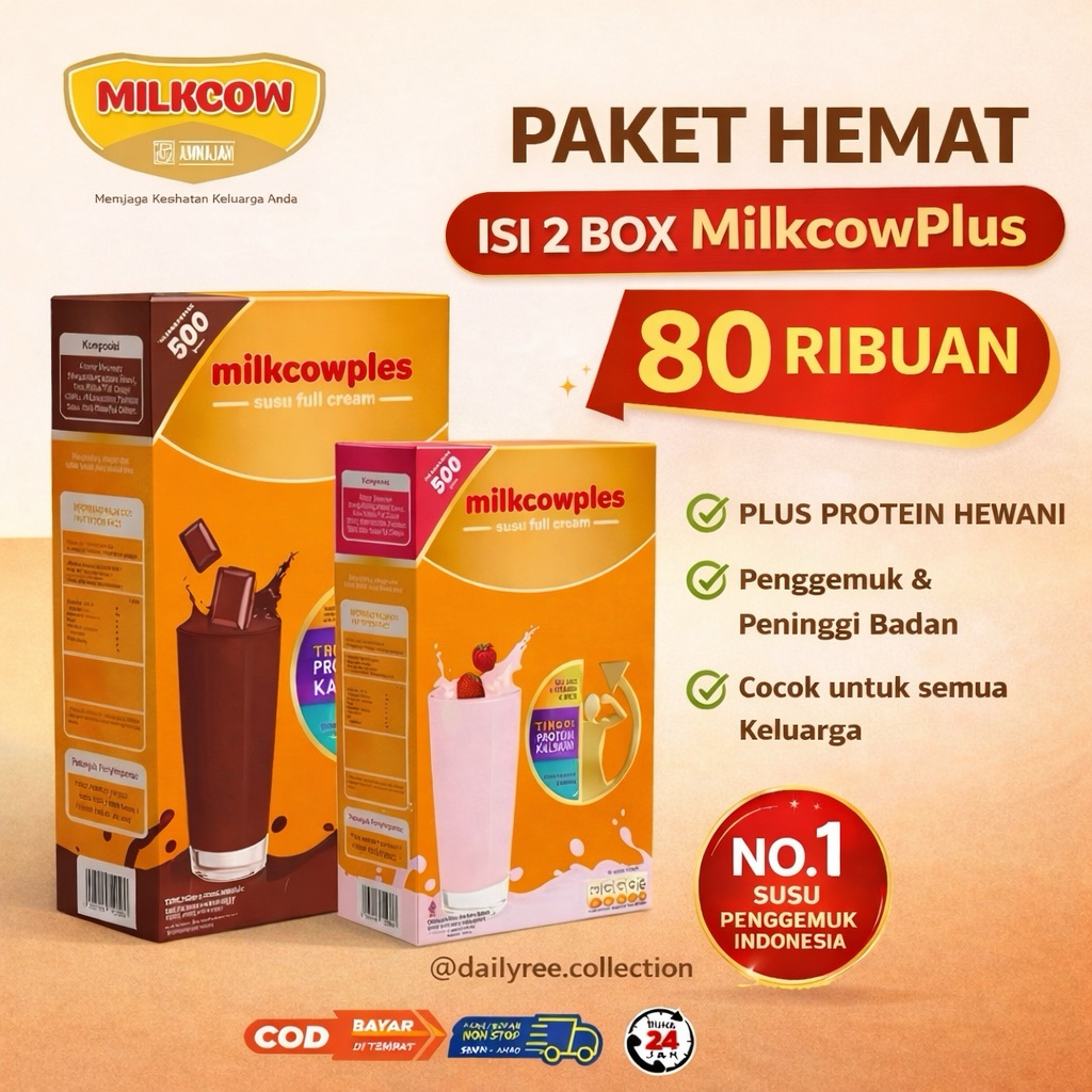 Susu Gemuk Badan Milkcow MilkcowPlus Kemasan 500 Gram / Susu Penggemuk Badan