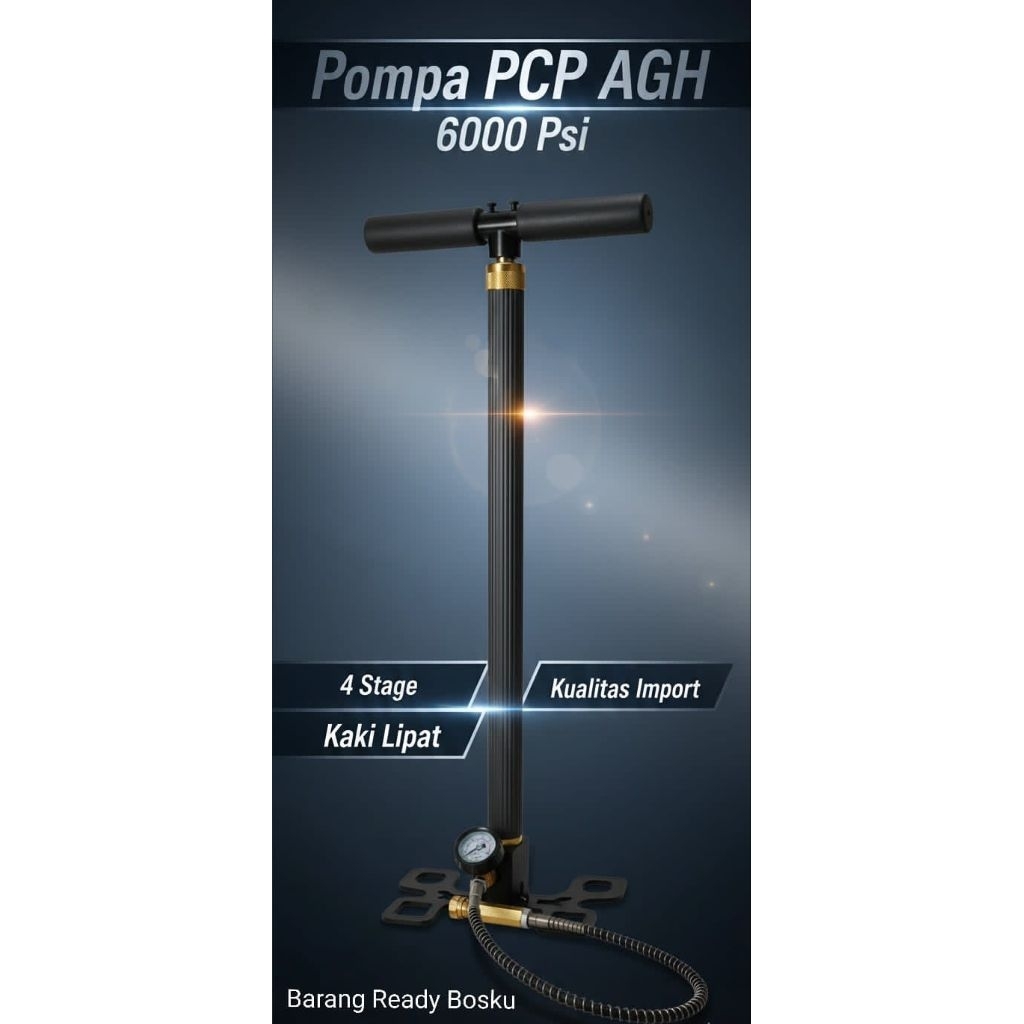 Pompa PCP AGH 6000 Psi 4 Stage l AGH Air Pump Kaki Lipat l Pompa PCP