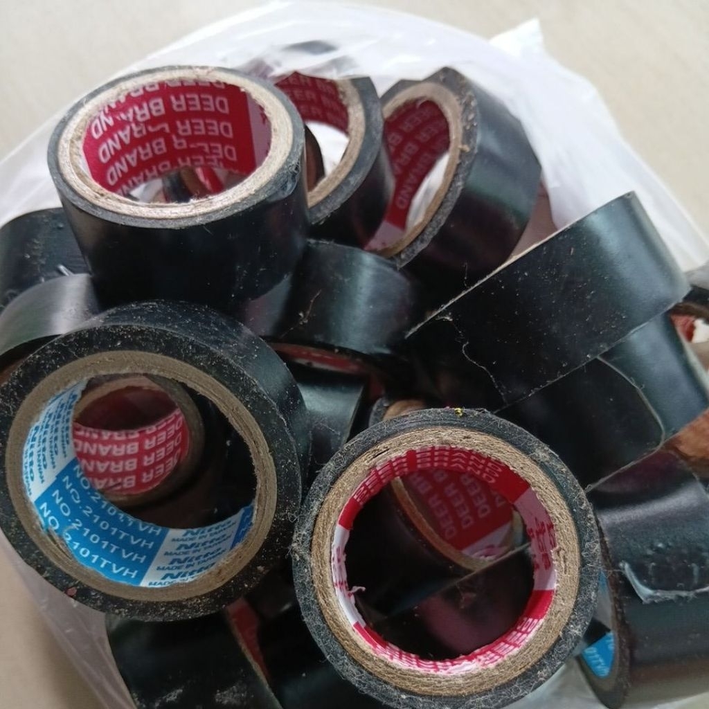 Isolasi listrik hitam kiloan, isi 60-70 an