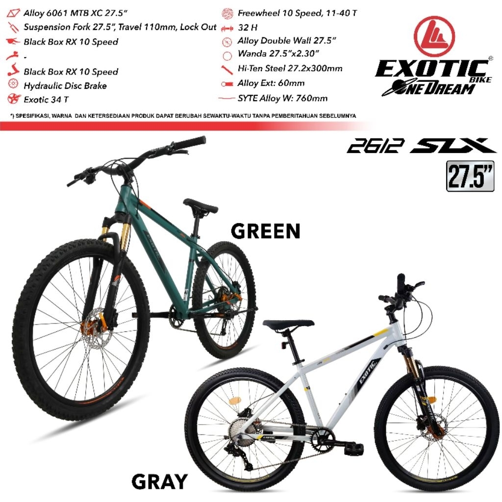 SEPEDA GUNUNG EXOTIC 27.5 2612 SLX