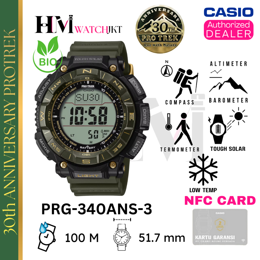 CASIO PROTREK PRG-340ANS-3DR Jam Tangan Pria Original 30th Anniversary PROTREK PRG-340ANS-3 PRG-340 