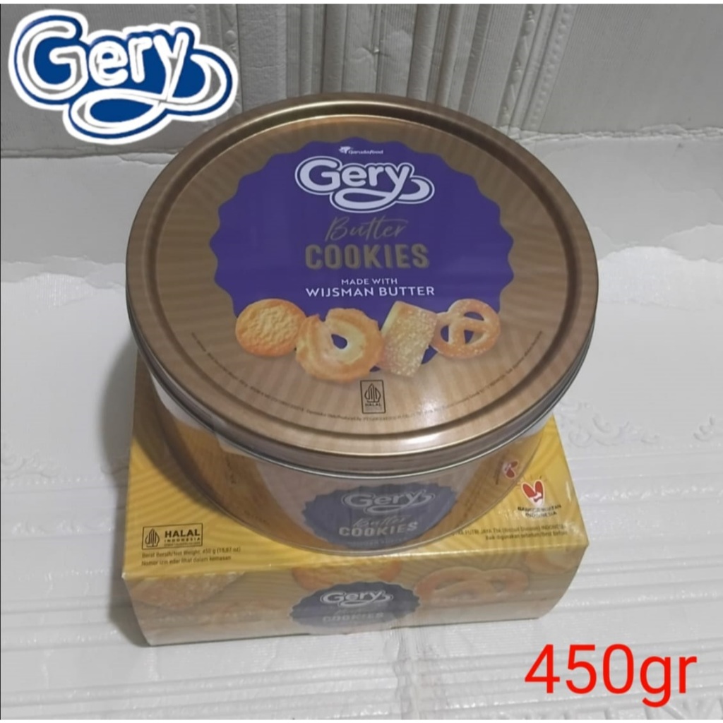 Gery butter cookies kemasan kaleng 450gr