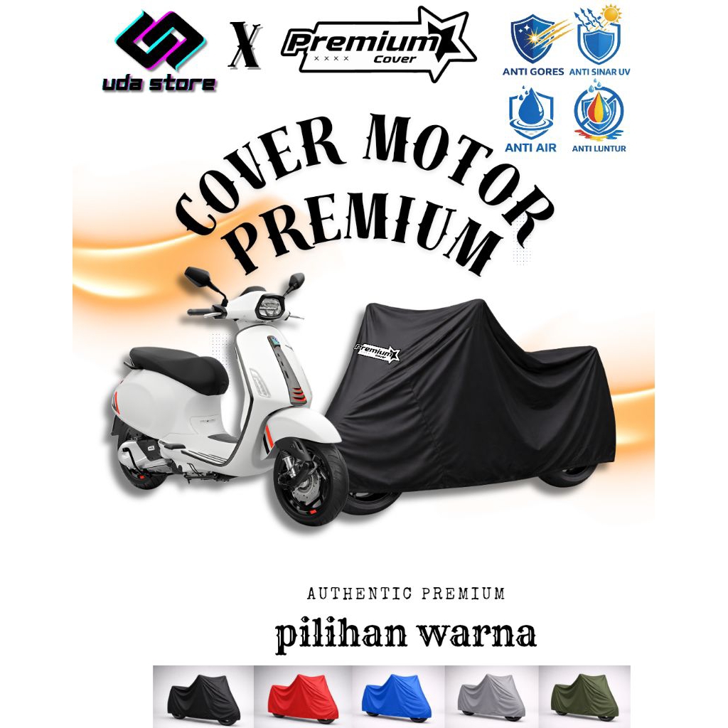 Cover Motor Vespa Original PREMIUM COVER Full Body Waterproof UV Protection