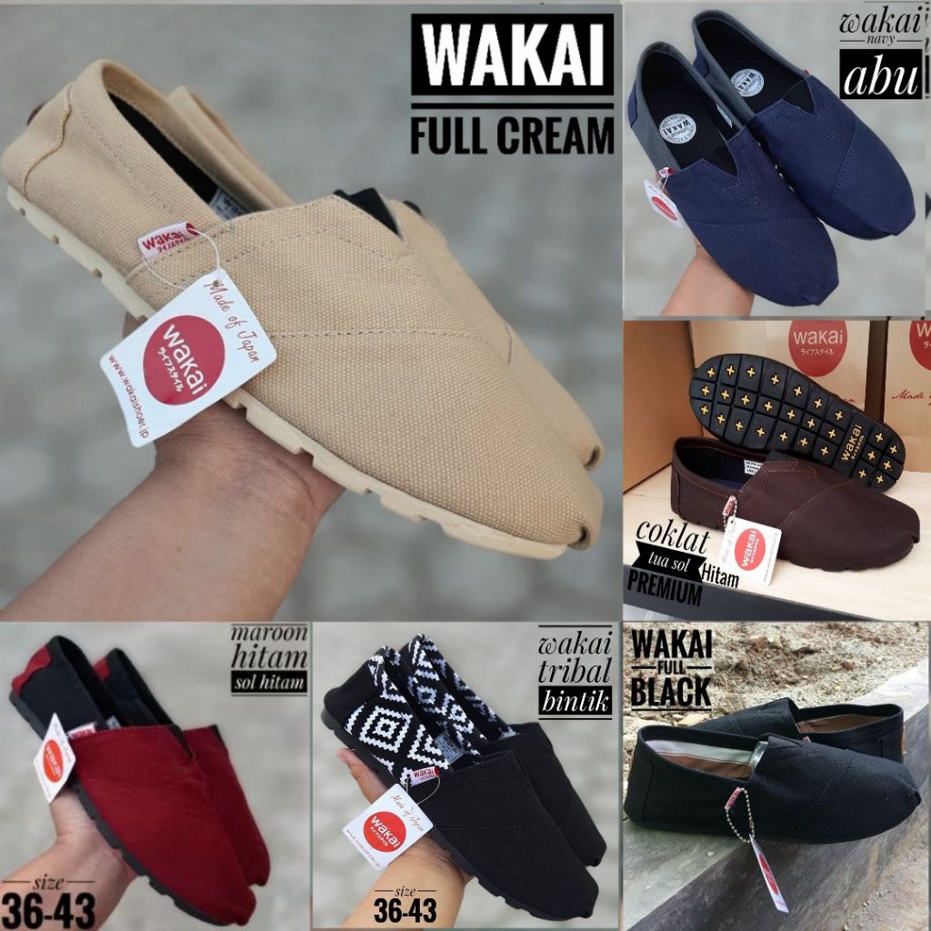 ( BISA COD ) Sepatu Kasual Wakai Best Seller Pria Wanita Label Vietnam