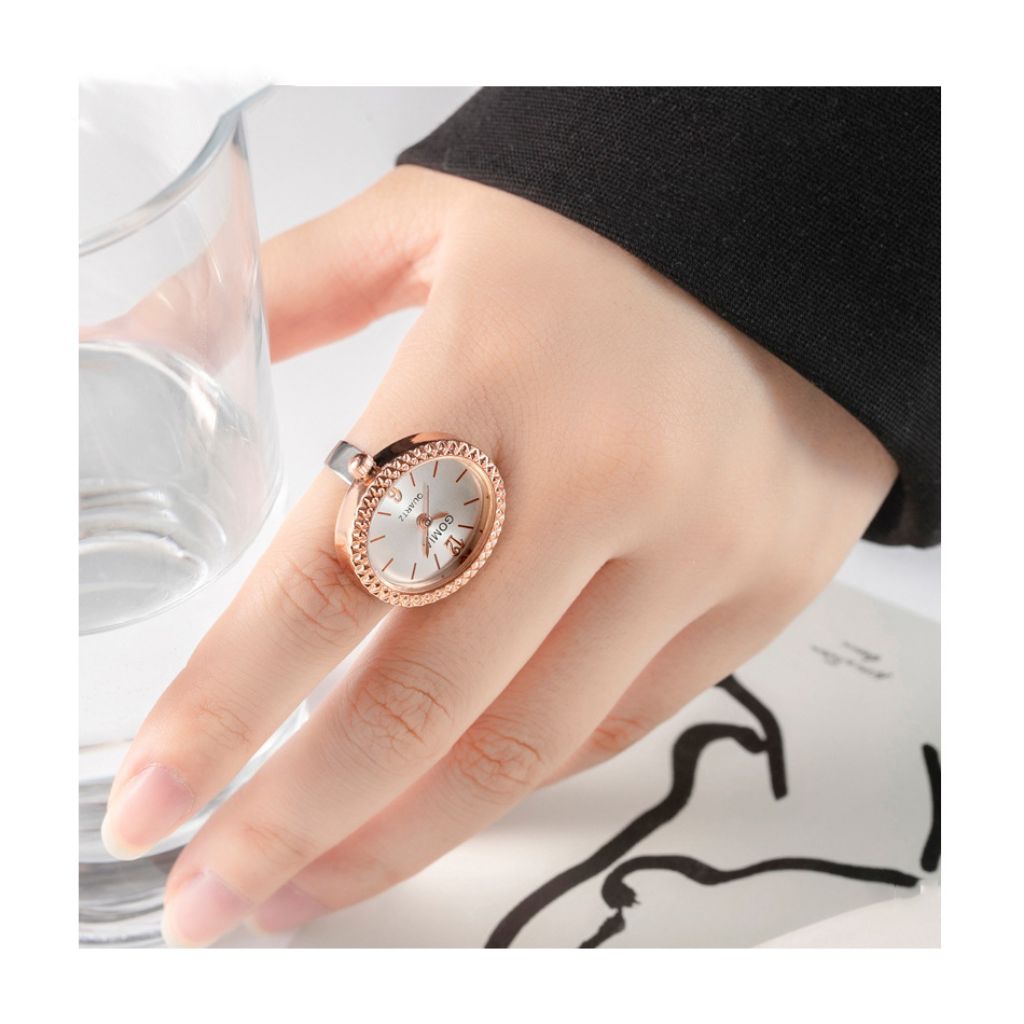 Jam cincin Wanita jam cincin jari kreatif Retro perhiasan aksesoris