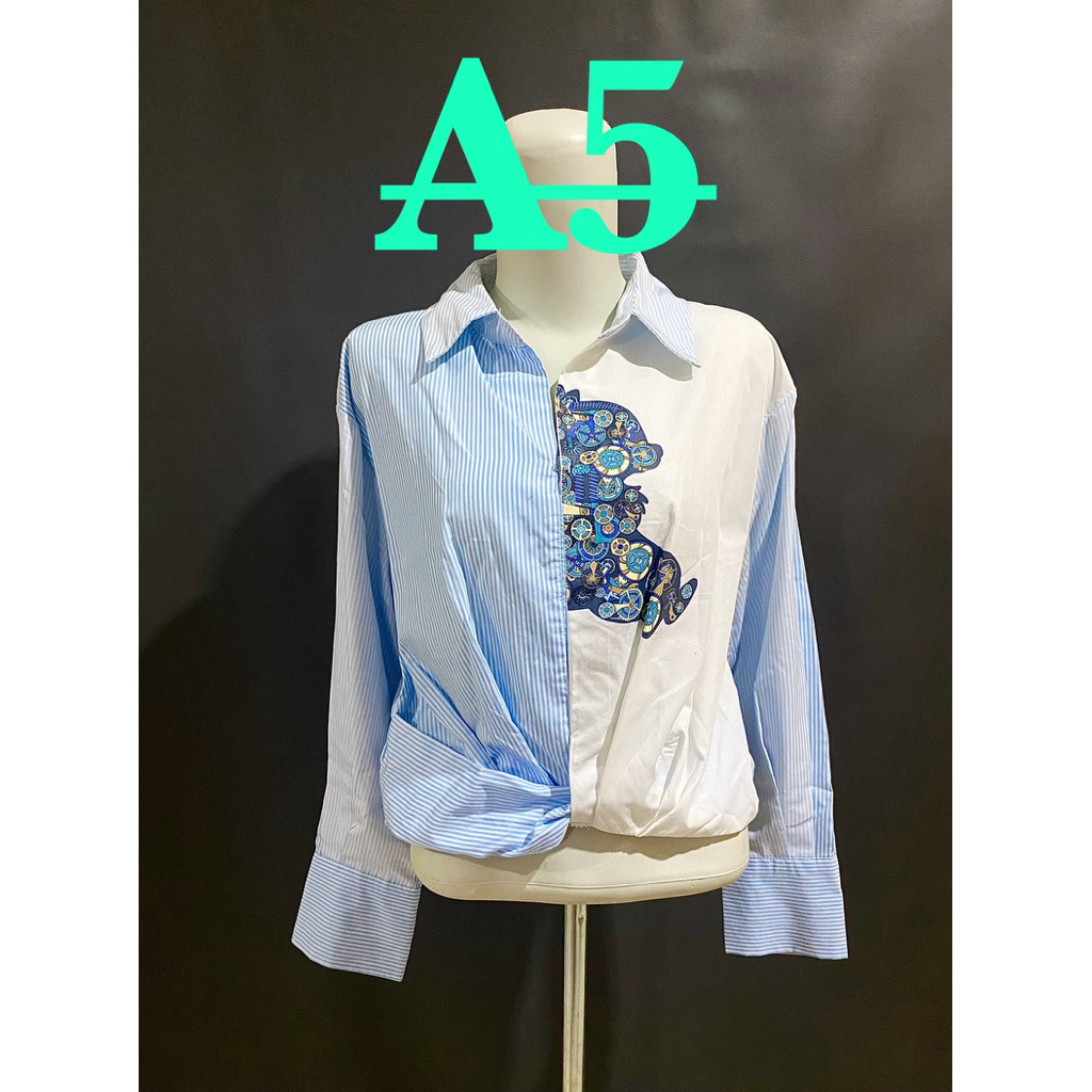 PL 1 atasan blouse wanita sifon ceruty tile trawang bahan ringan korean style