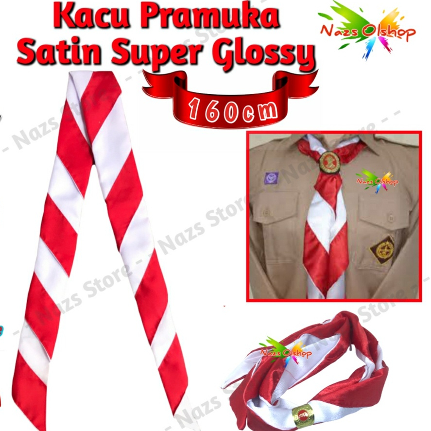 Kacu Dasi Hasduk Pramuka Satin Super Glossy Mengkilap Panjang 160cm
