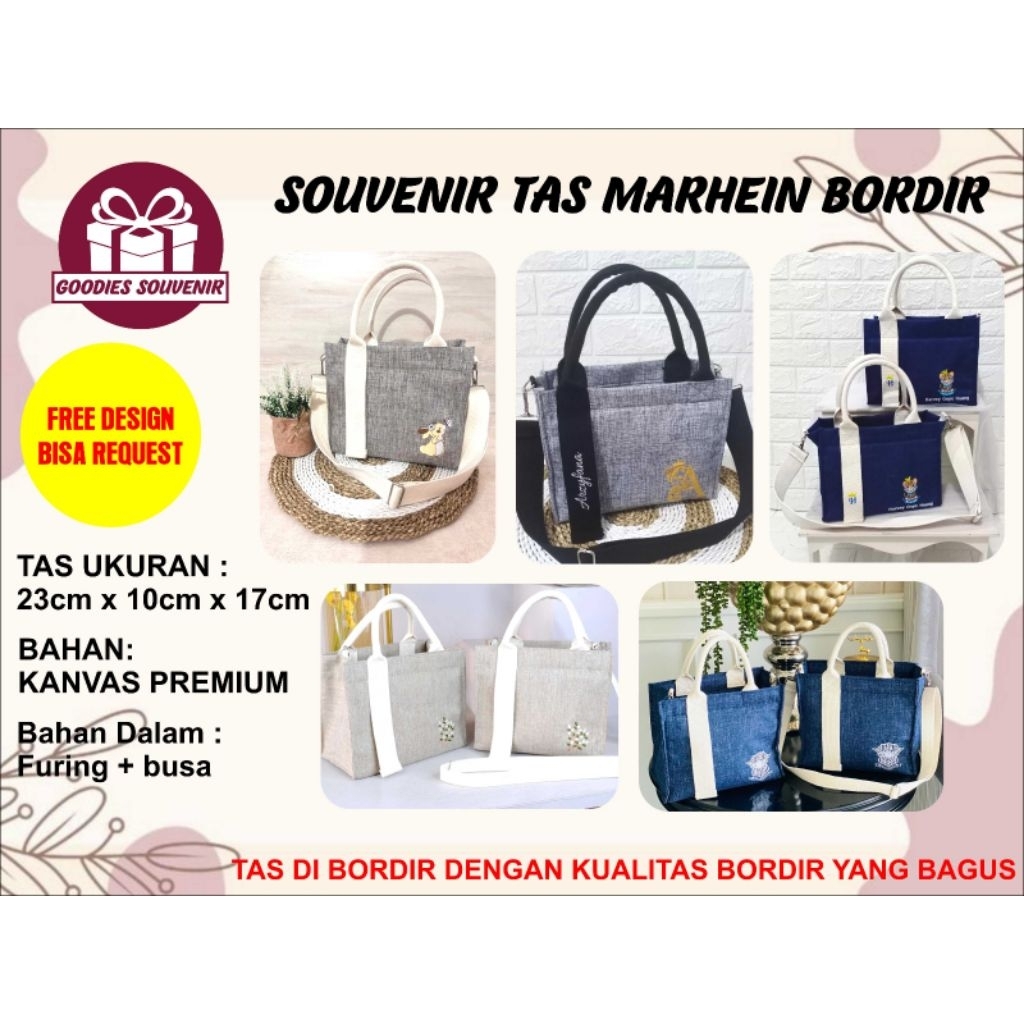SOUVENIR/Souvenir Tas Tote Bag/ Souvenir Tas Marhen, FREE DESIGN CUSTOM (SESUAI KEINGINAN) Min. Peme