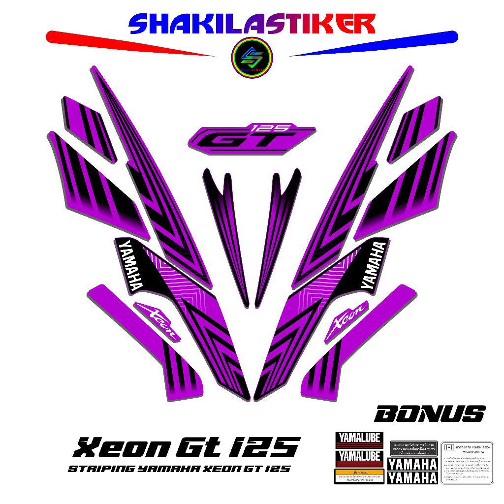 STIKER STRIPING XEON GT 125 MOTIF MULK 08 / STIKER / STICKER / XEON GT 125 / GT / XEON GT / YAMAHA /