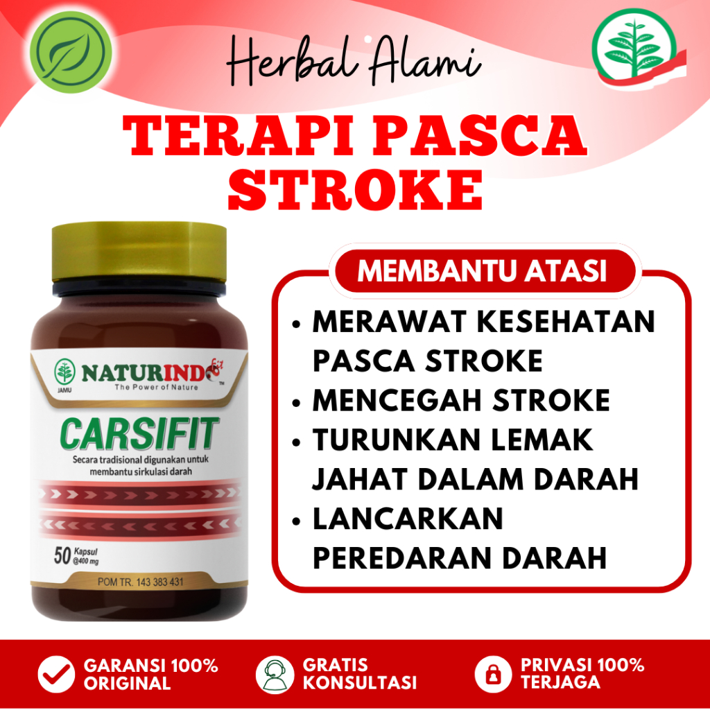 CARSIFIT Obat Stroke Berat Kaki Mengecil Struk Ringan Lumpuh Sebelah Kiri Kanan Herbal Naturindo