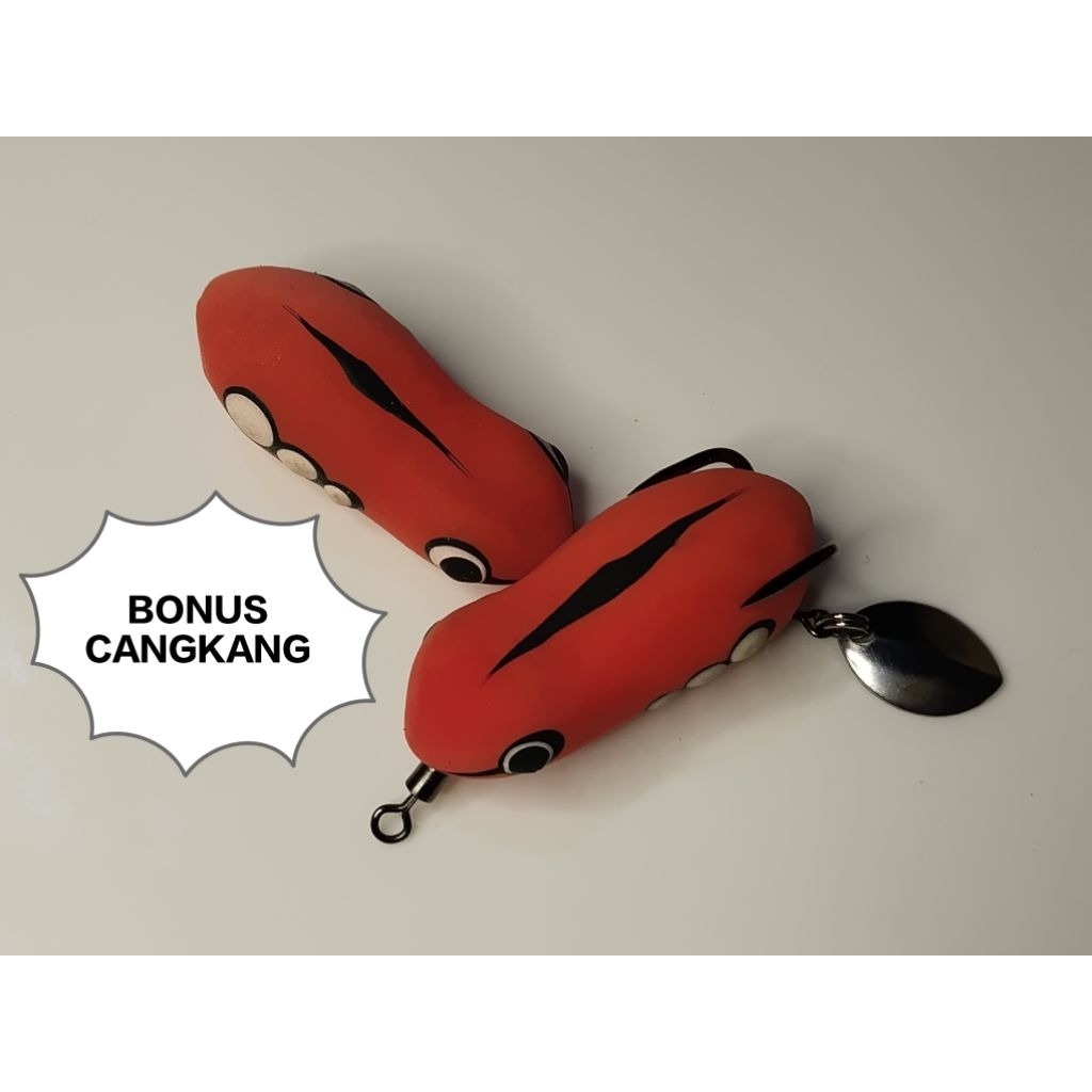 Soft frog umpan pancing casting 4cm + Bonus cangkang