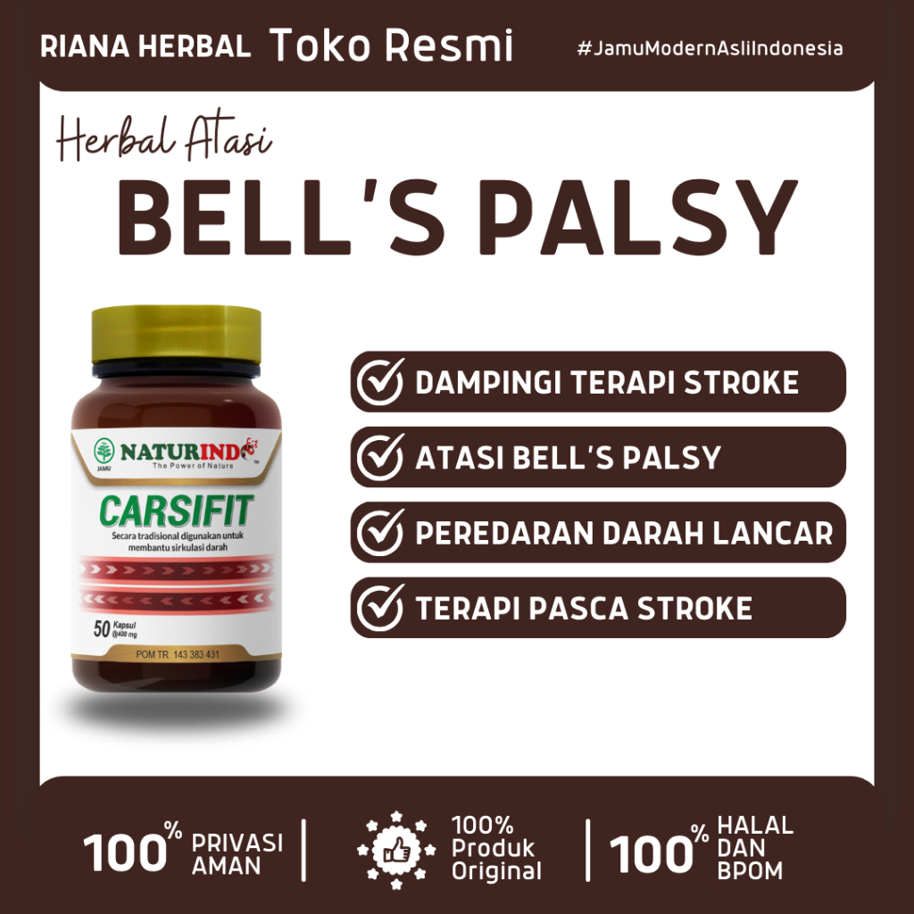Herbal Bell's Palsy Wajah Tidak Simetris Lumpuh Wajah Separuh Stroke Ringan Terapi Pasca Stroke