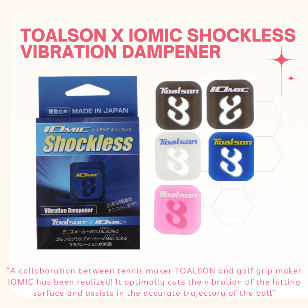 Toalson x Iomic Shockless Vibration Dampener Tennis - Anti Getar Raket Tenis - Hitam