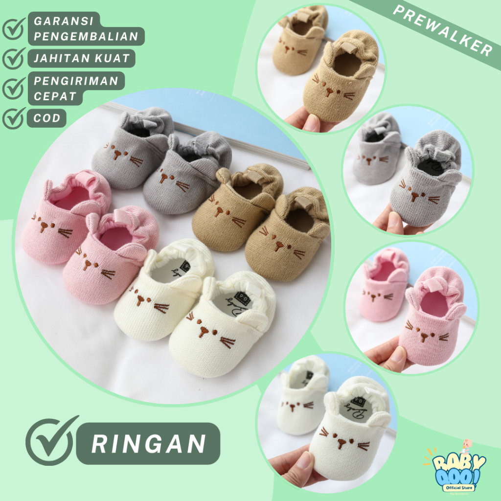 Sepatu Bayi Prewalker RABBIT Laki Laki Perempuan 0 6 Bulan 1 Tahun