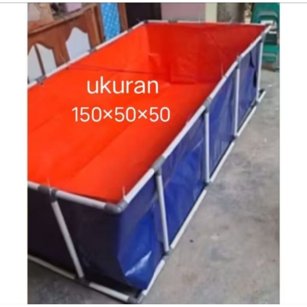 kolam terpal fullset kerangka murah